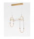 Zimba Integrated LED Pendant Ceiling Light Gold Brass Metal White Glossy Glass LED 54W 5546Lm 3000K-4