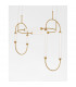 Zimba Integrated LED Pendant Ceiling Light Gold Brass Metal White Glossy Glass LED 54W 5546Lm 3000K-5