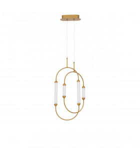 Zimba Integrated LED Pendant Ceiling Light Gold Brass Metal White Glossy Glass LED 28W 2939Lm 3000K-1