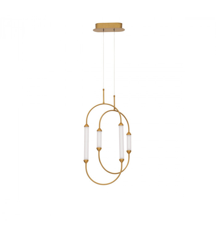 Zimba Integrated LED Pendant Ceiling Light Gold Brass Metal White Glossy Glass LED 28W 2939Lm 3000K-1