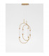 Zimba Integrated LED Pendant Ceiling Light Gold Brass Metal White Glossy Glass LED 28W 2939Lm 3000K-3