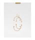 Zimba Integrated LED Pendant Ceiling Light Gold Brass Metal White Glossy Glass LED 28W 2939Lm 3000K-4