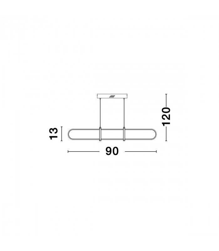 Arte Bar Pendant Ceiling Light Gold Aluminium LED 31.2W 2142Lm 3000K-6