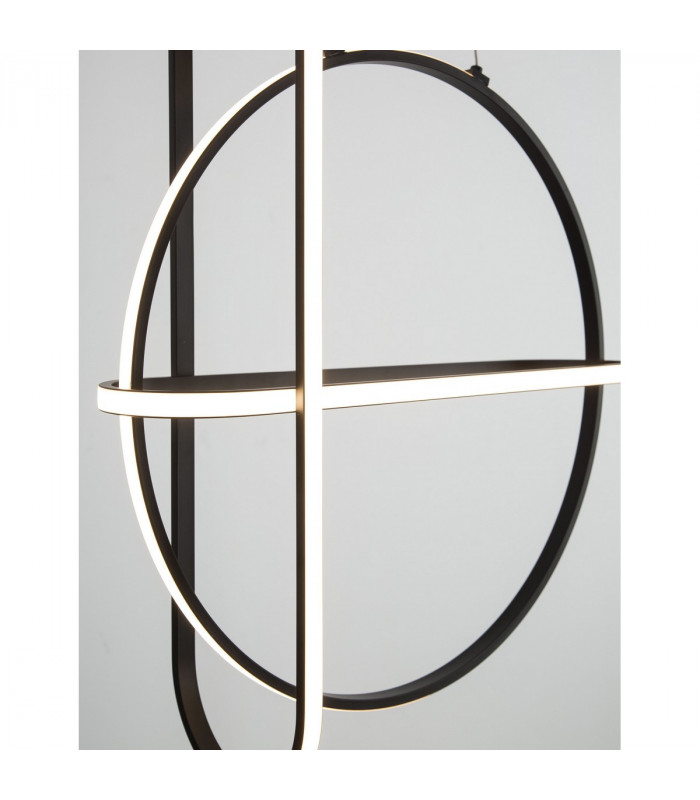 Arte Integrated LED Pendant Ceiling Light Matt Black Aluminium LED 48.6W 3360Lm 3000K-5
