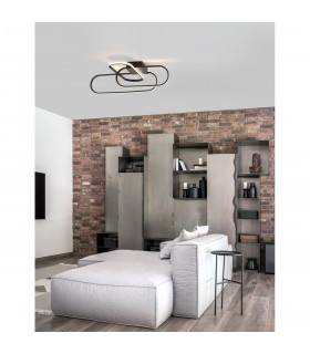 Arte Integrated LED Semi Flush Light Matt Black Aluminium LED 38.4W 2604Lm 3000K-2