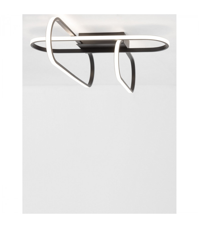 Arte Integrated LED Semi Flush Light Matt Black Aluminium LED 38.4W 2604Lm 3000K-4