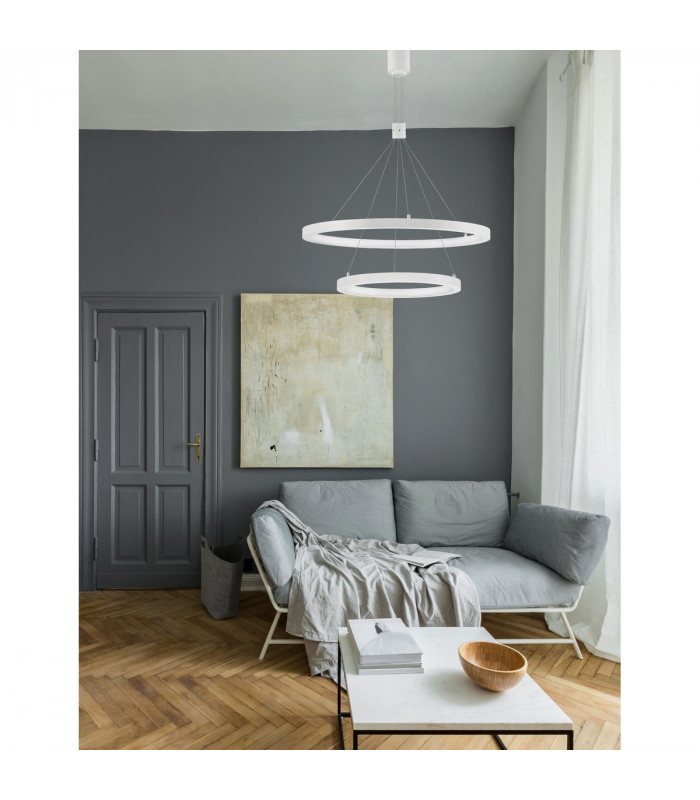 Empatia Integrated LED Pendant Ceiling Light Sandy White Aluminium LED 108W 7560Lm 3000K-2