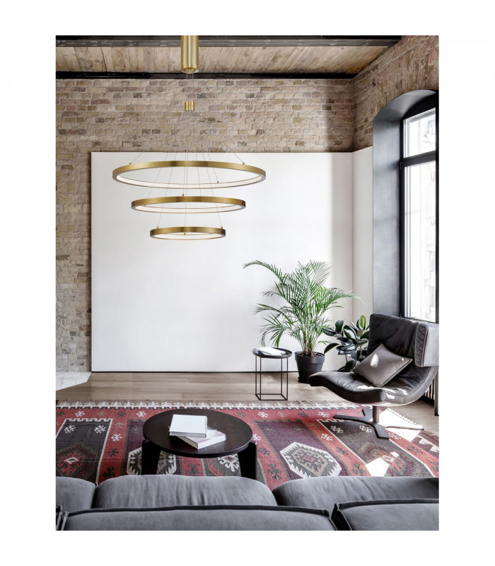 Empatia Integrated LED Pendant Ceiling Light Brass Gold Aluminium LED 108W 7560Lm 3000K-2