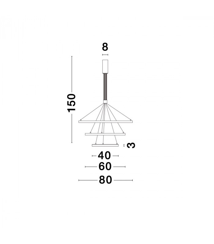Empatia Integrated LED Pendant Ceiling Light Brass Gold Aluminium LED 108W 7560Lm 3000K-4