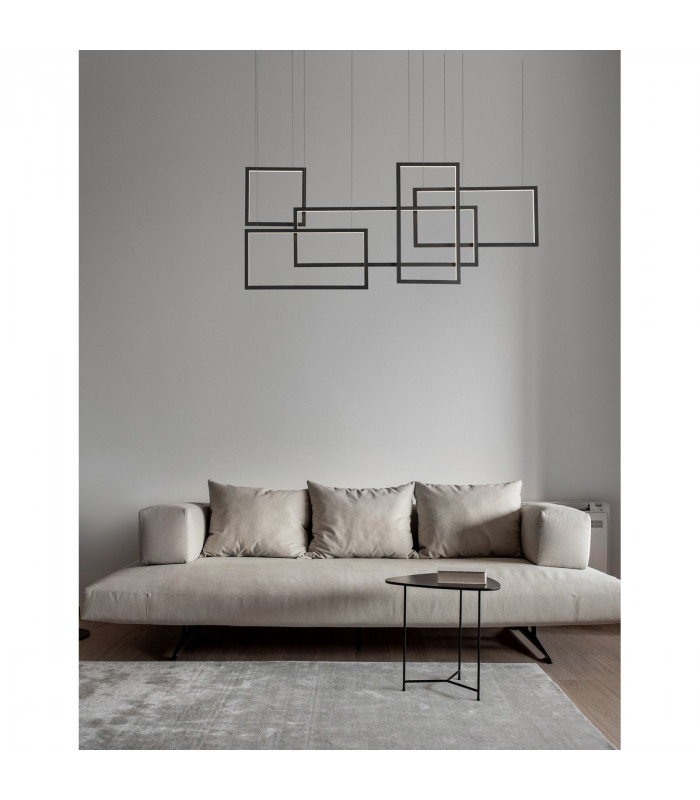 Cornice Integrated LED Pendant Ceiling Light Sandy Black Aluminium LED 80W 4860Lm 3000K-2
