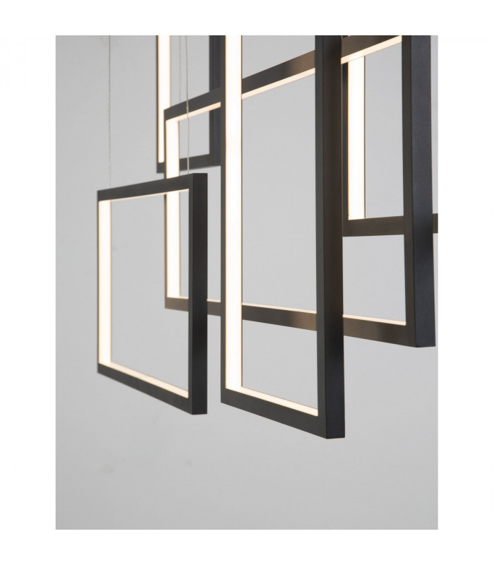 Cornice Integrated LED Pendant Ceiling Light Sandy Black Aluminium LED 80W 4860Lm 3000K-5