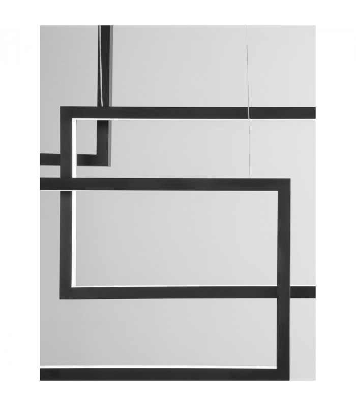 Cornice Integrated LED Pendant Ceiling Light Sandy Black Aluminium LED 80W 4860Lm 3000K-6