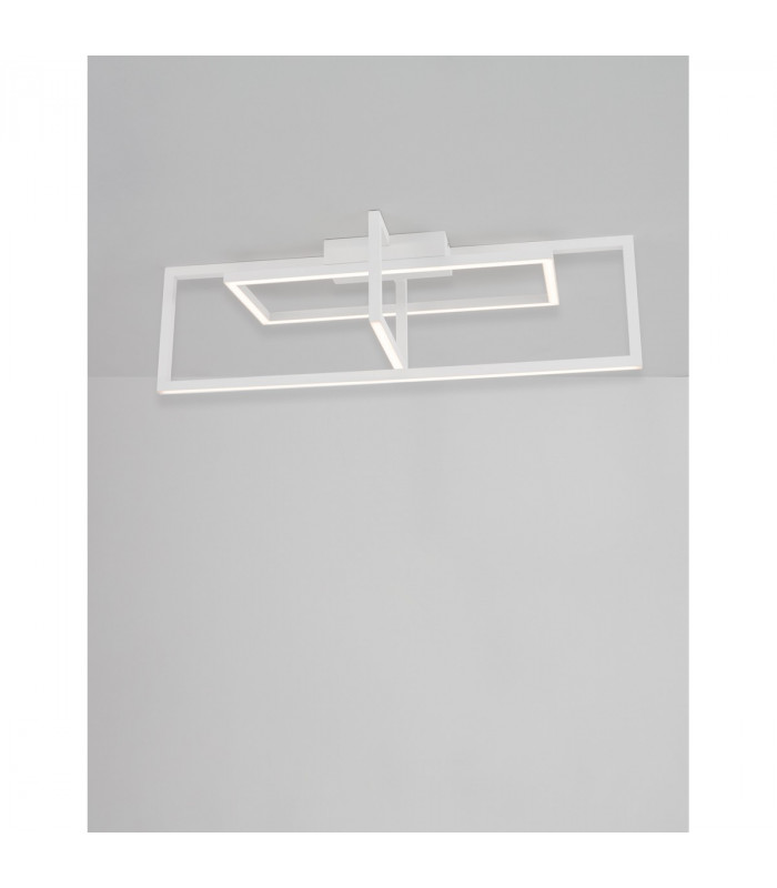 Edgar Integrated LED Semi Flush Light Dimmable Sand White Aluminium LED 35W 2400Lm 3000K-4