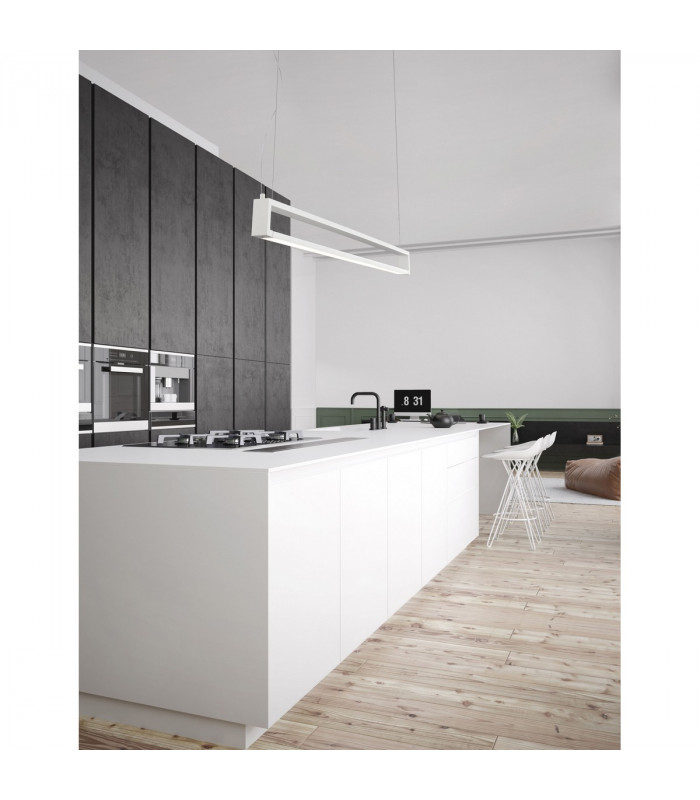Line Integrated LED Pendant Ceiling Light Sandy White Aluminium Rotating LED 38W 1460Lm 3000K-2