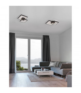Porto Integrated LED Semi Flush Light Sandy Black Steel Aluminium LED 19W 1342Lm 3000K-2