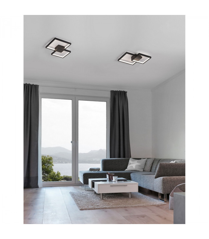 Porto Integrated LED Semi Flush Light Sandy Black Steel Aluminium LED 19W 1342Lm 3000K-2