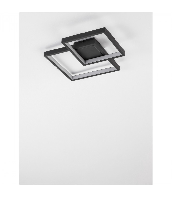 Porto Integrated LED Semi Flush Light Sandy Black Steel Aluminium LED 19W 1342Lm 3000K-3