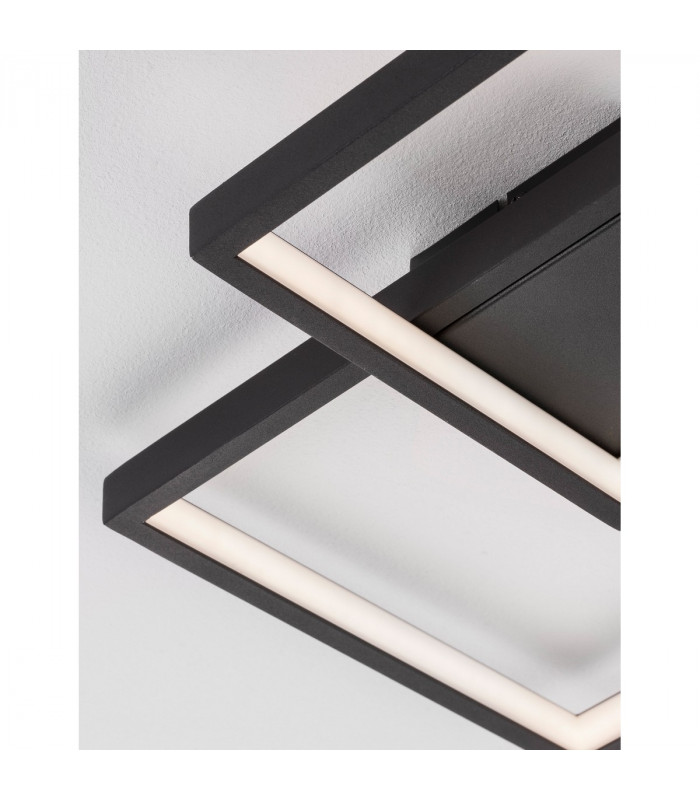 Porto Integrated LED Semi Flush Light Sandy Black Steel Aluminium LED 19W 1342Lm 3000K-5