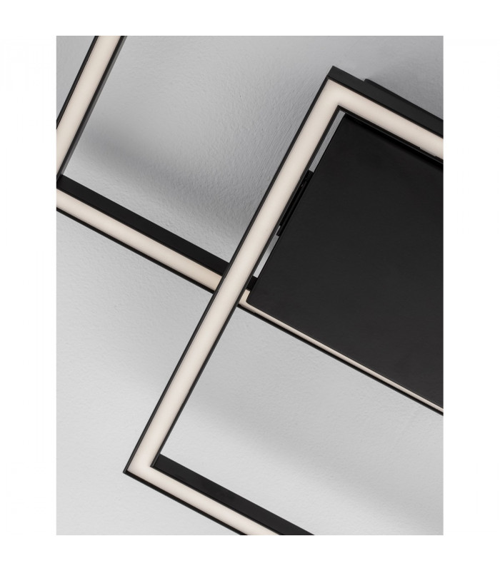 Porto Integrated LED Semi Flush Light Sandy Black Steel Aluminium LED 19W 1342Lm 3000K-7