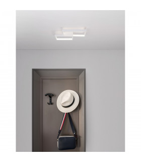 Porto Integrated LED Semi Flush Light Sandy White Steel Aluminium LED 19W 1342Lm 3000K-2