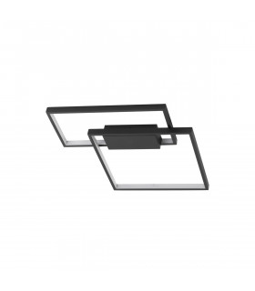 Porto Integrated LED Semi Flush Light Sandy Black Steel Aluminium LED 30W 2030Lm 3000K-1