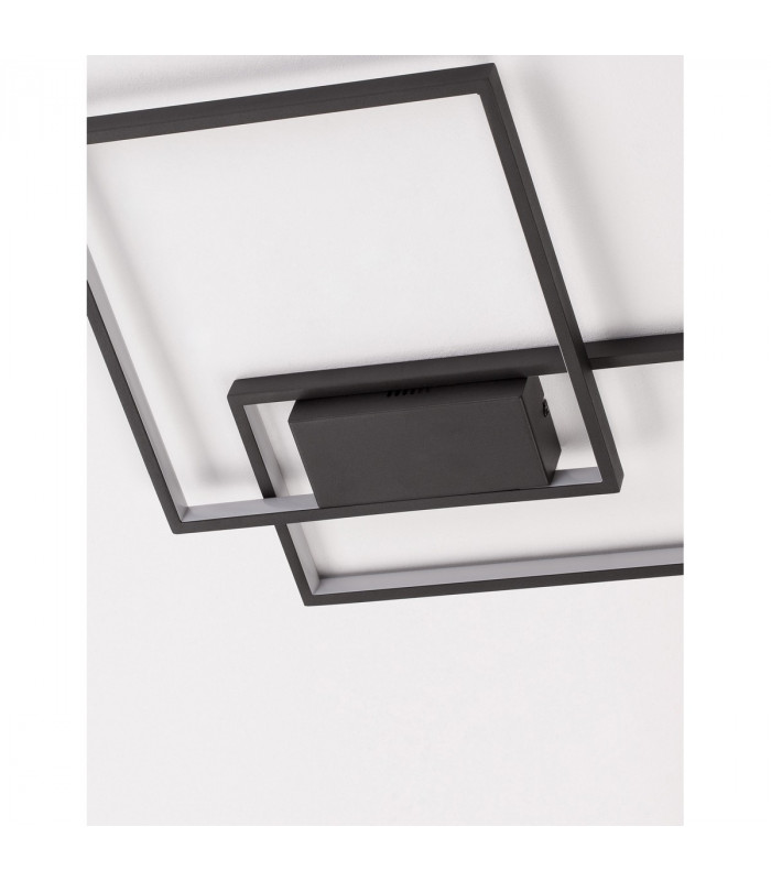 Porto Integrated LED Semi Flush Light Sandy Black Steel Aluminium LED 30W 2030Lm 3000K-3