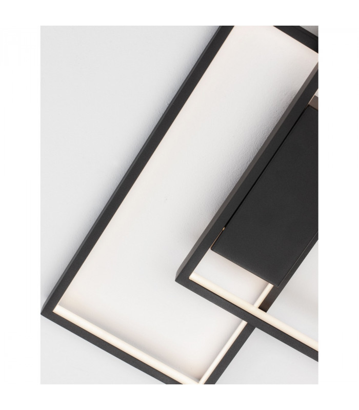 Porto Integrated LED Semi Flush Light Sandy Black Steel Aluminium LED 30W 2030Lm 3000K-5