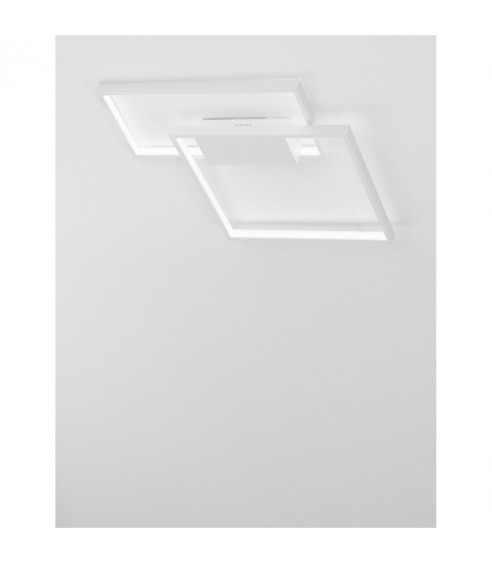 Porto Integrated LED Semi Flush Light Sandy White Steel Aluminium LED 30W 2030Lm 3000K-4
