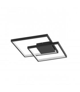 Porto 2 Square Integrated LED Semi Flush Light Sandy Black Steel Aluminium LED 30W 2030Lm 3000K-1