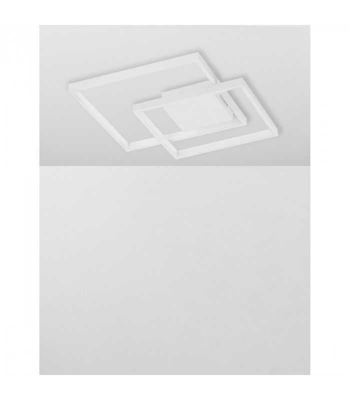 Porto 2 Square Integrated LED Semi Flush Light Sandy White Steel Aluminium LED 30W 203Lm 3000K-3