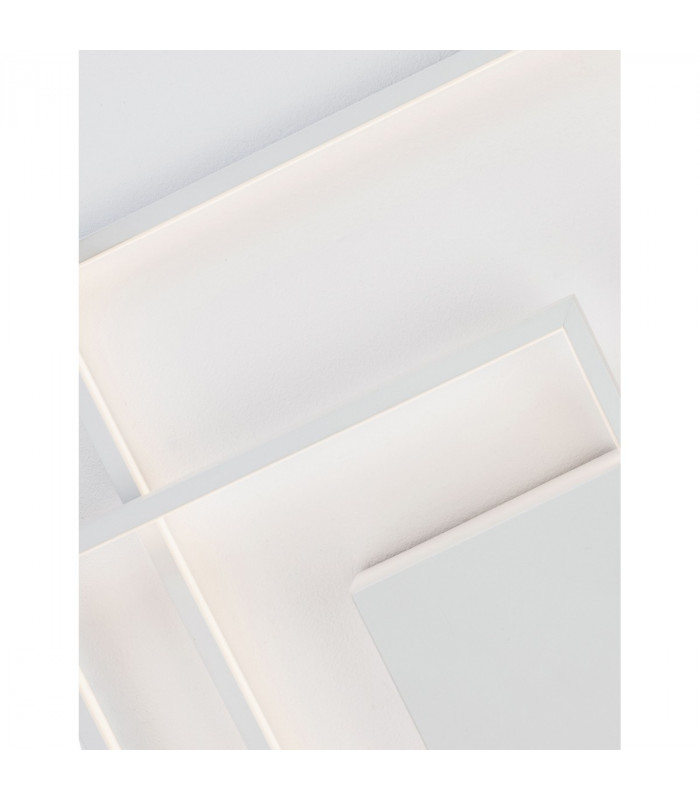 Porto 2 Square Integrated LED Semi Flush Light Sandy White Steel Aluminium LED 30W 203Lm 3000K-6