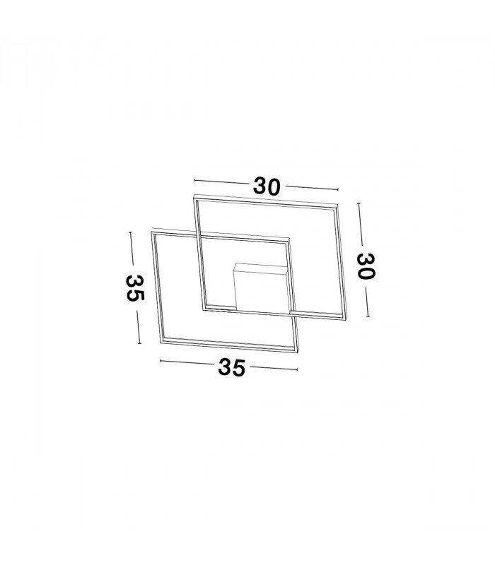 Porto 2 Square Integrated LED Semi Flush Light Sandy White Steel Aluminium LED 30W 203Lm 3000K-7