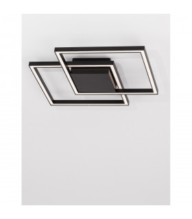 Bilbao Integrated LED Semi Flush Light Matt Black Aluminium LED 25W 1600Lm 3000K-2