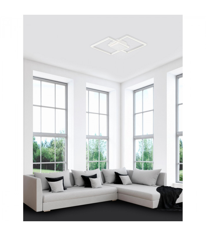 Bilbao Integrated LED Semi Flush Light White Aluminium LED 25W 1600Lm 3000K-2