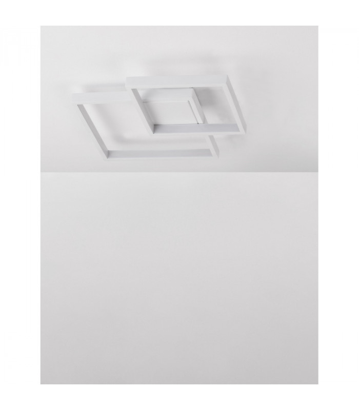 Bilbao Integrated LED Semi Flush Light White Aluminium LED 25W 1600Lm 3000K-4
