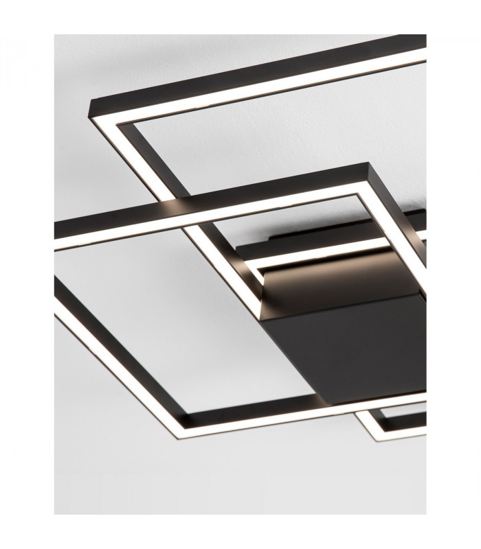 Bilbao Integrated LED Semi Flush Light Matt Black Aluminium LED 42W 2650Lm 3000K-4