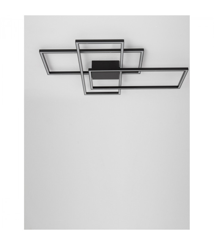 Bilbao Integrated LED Semi Flush Light Matt Black Aluminium LED 55W 3550Lm 3000K-3
