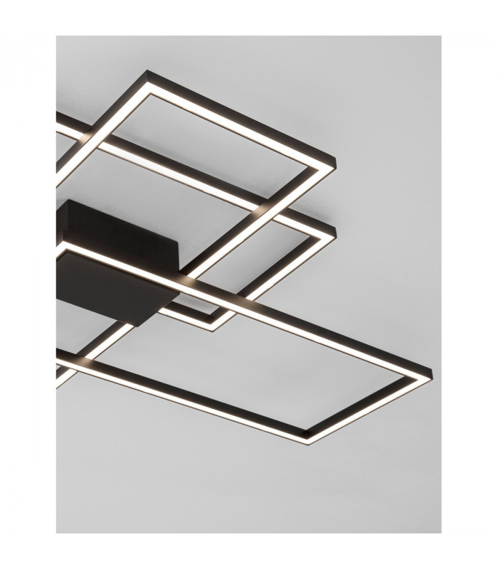 Bilbao Integrated LED Semi Flush Light Matt Black Aluminium LED 55W 3550Lm 3000K-5