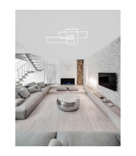 Bilbao Integrated LED Semi Flush Light White Aluminium LED 55W 3550Lm 3000K-2