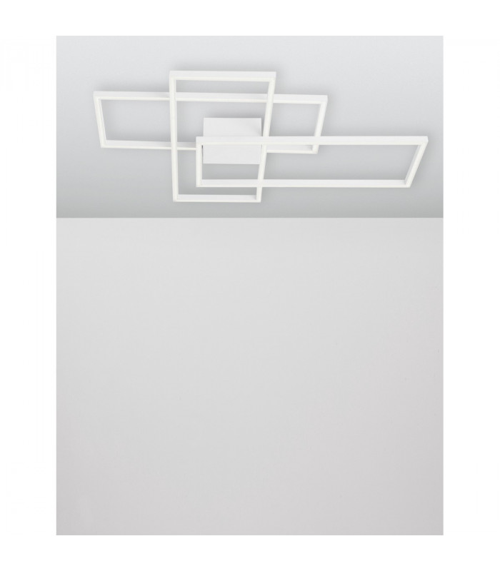 Bilbao Integrated LED Semi Flush Light White Aluminium LED 55W 3550Lm 3000K-3