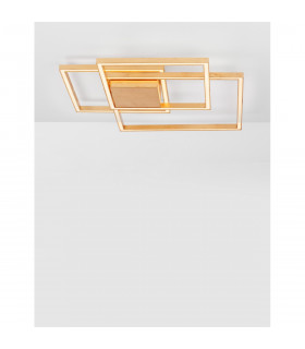 Bilbao Integrated LED Semi Flush Light Golden Leaf Aluminium LED 42W 2650Lm 3000K-2