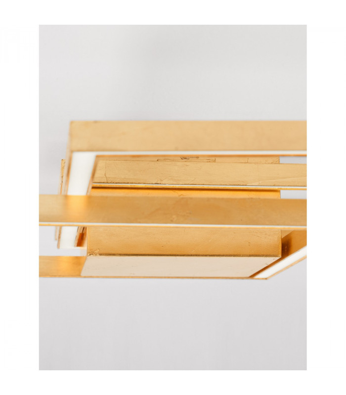 Bilbao Integrated LED Semi Flush Light Golden Leaf Aluminium LED 42W 2650Lm 3000K-4