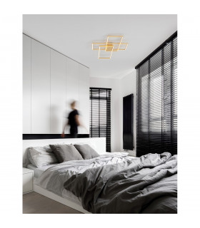Bilbao Integrated LED Semi Flush Light Golden Leaf Aluminium LED 55W 3550Lm 3000K-2