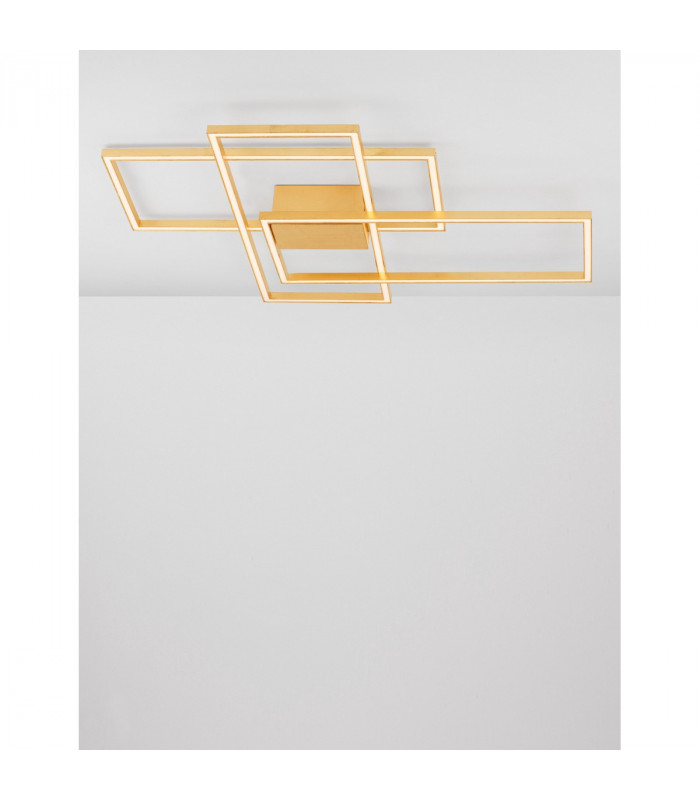 Bilbao Integrated LED Semi Flush Light Golden Leaf Aluminium LED 55W 3550Lm 3000K-4