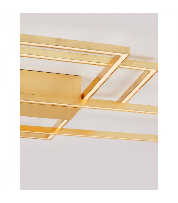 Bilbao Integrated LED Semi Flush Light Golden Leaf Aluminium LED 55W 3550Lm 3000K-5