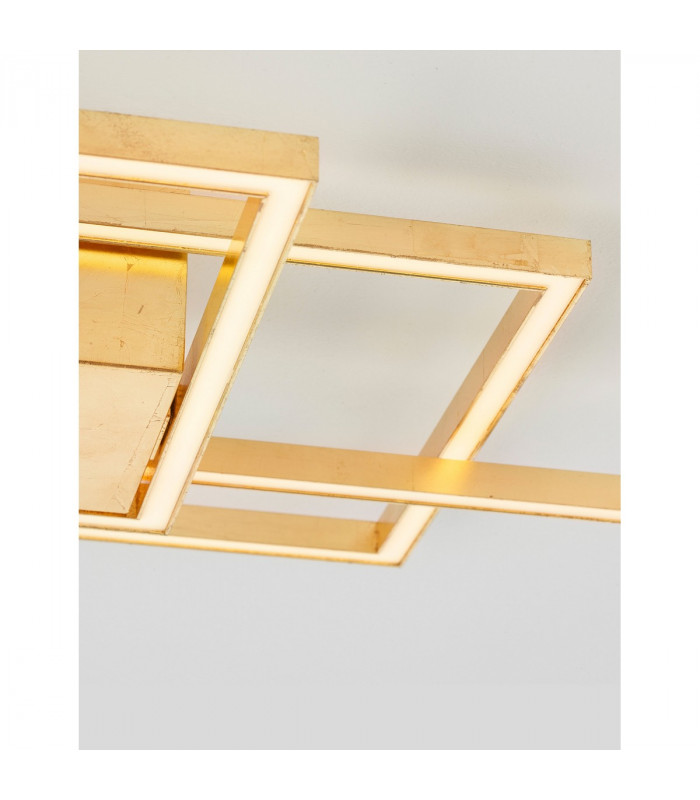Bilbao Integrated LED Semi Flush Light Golden Leaf Aluminium LED 55W 3550Lm 3000K-6