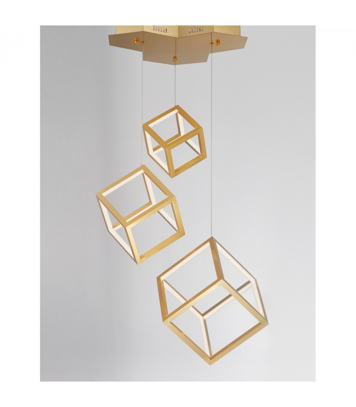 Gabbia Integrated LED Pendant Ceiling Light Gold Aluminium Silicone LED 110W 8250Lm 3000K-3
