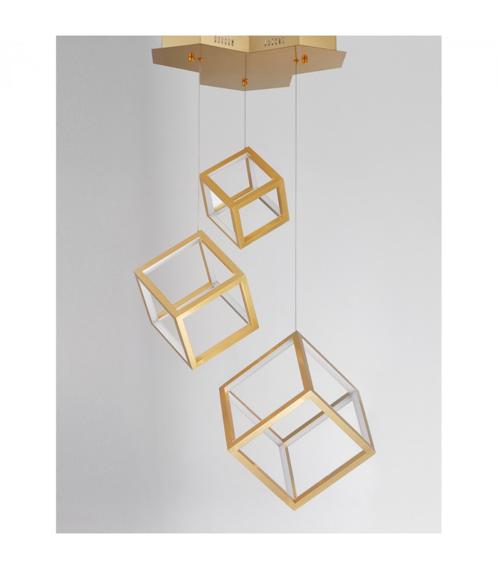 Gabbia Integrated LED Pendant Ceiling Light Gold Aluminium Silicone LED 110W 8250Lm 3000K-4