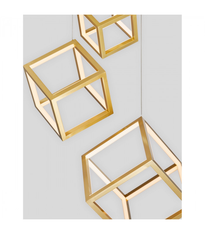 Gabbia Integrated LED Pendant Ceiling Light Gold Aluminium Silicone LED 110W 8250Lm 3000K-5