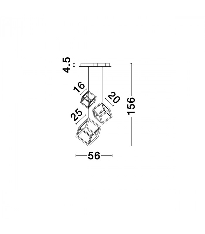 Gabbia Integrated LED Pendant Ceiling Light Gold Aluminium Silicone LED 110W 8250Lm 3000K-7